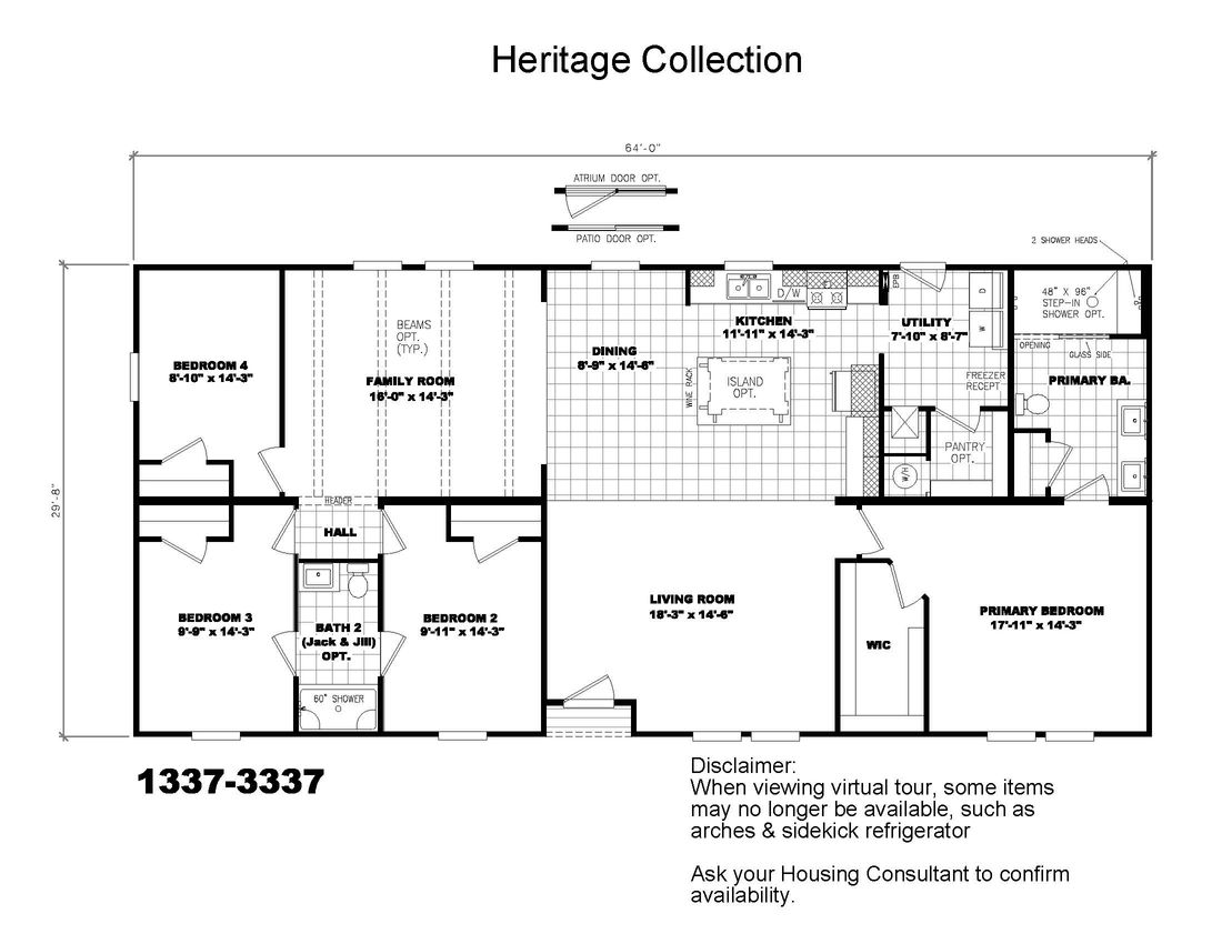 The 1337 64X28 CK4+2 FREEDOM Floor Plan