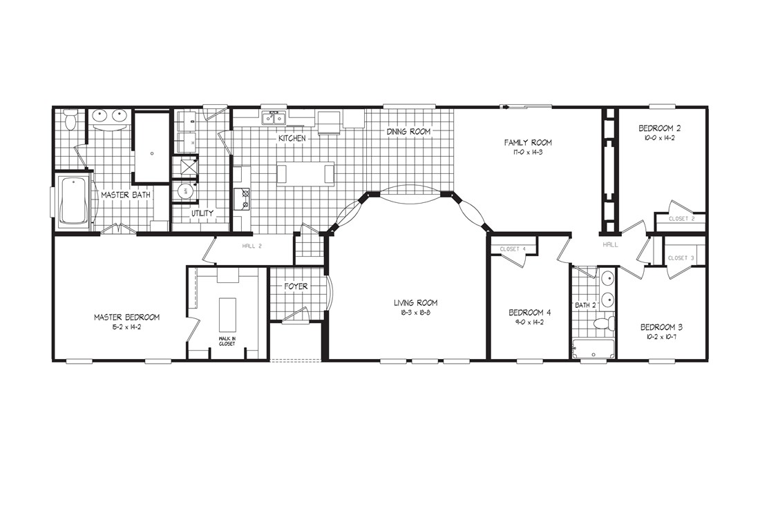 The 2085 76X32 CK4+2 HERITAGE Floor Plan