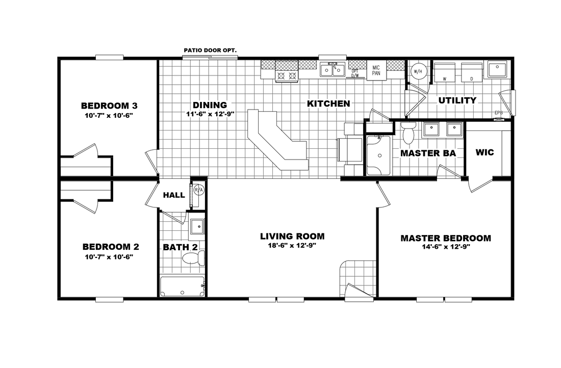 The 2087 48X28 3+2 HERITAGE Floor Plan
