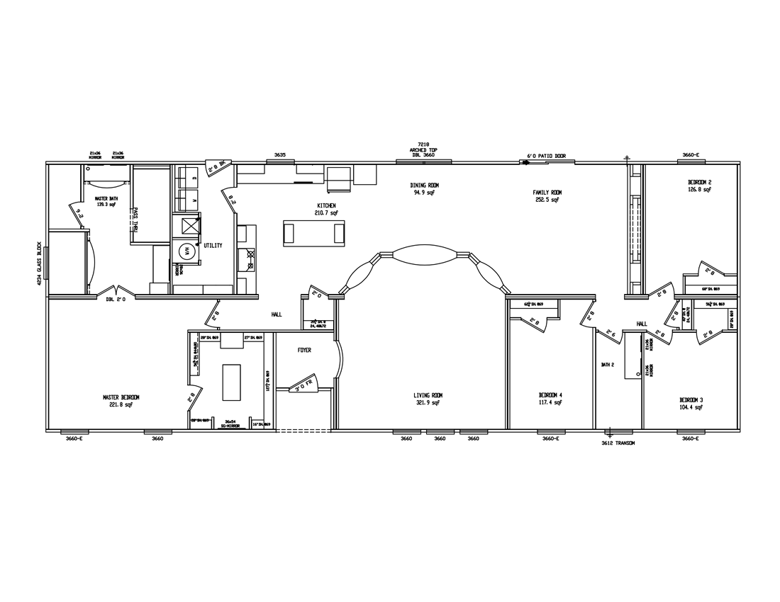 The 2485 76X32 CK4+2 HERITAGE MOD Floor Plan